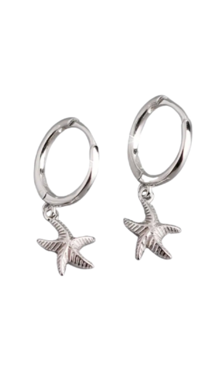 Starfish Hoop Huggie Earrings