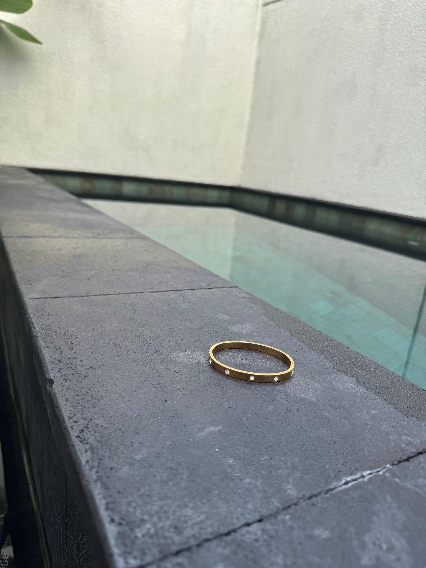 Simple Hinged Gold Bangle