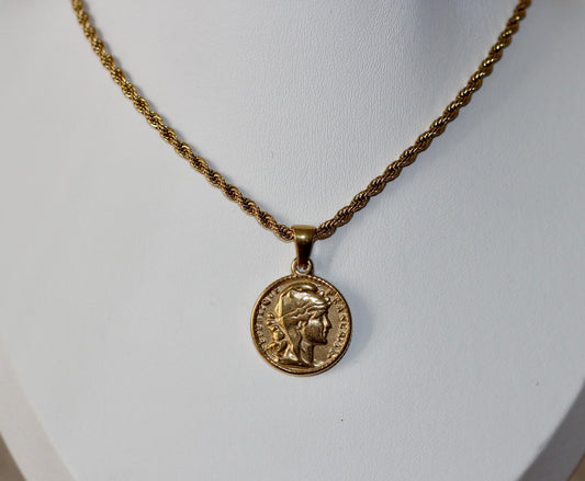 Vintage Coin Pendant Necklace
