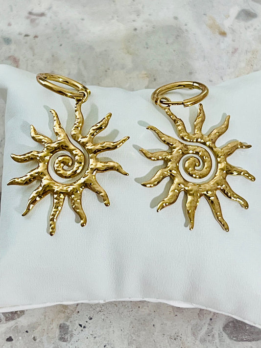 Open Sun Dangle Earrings