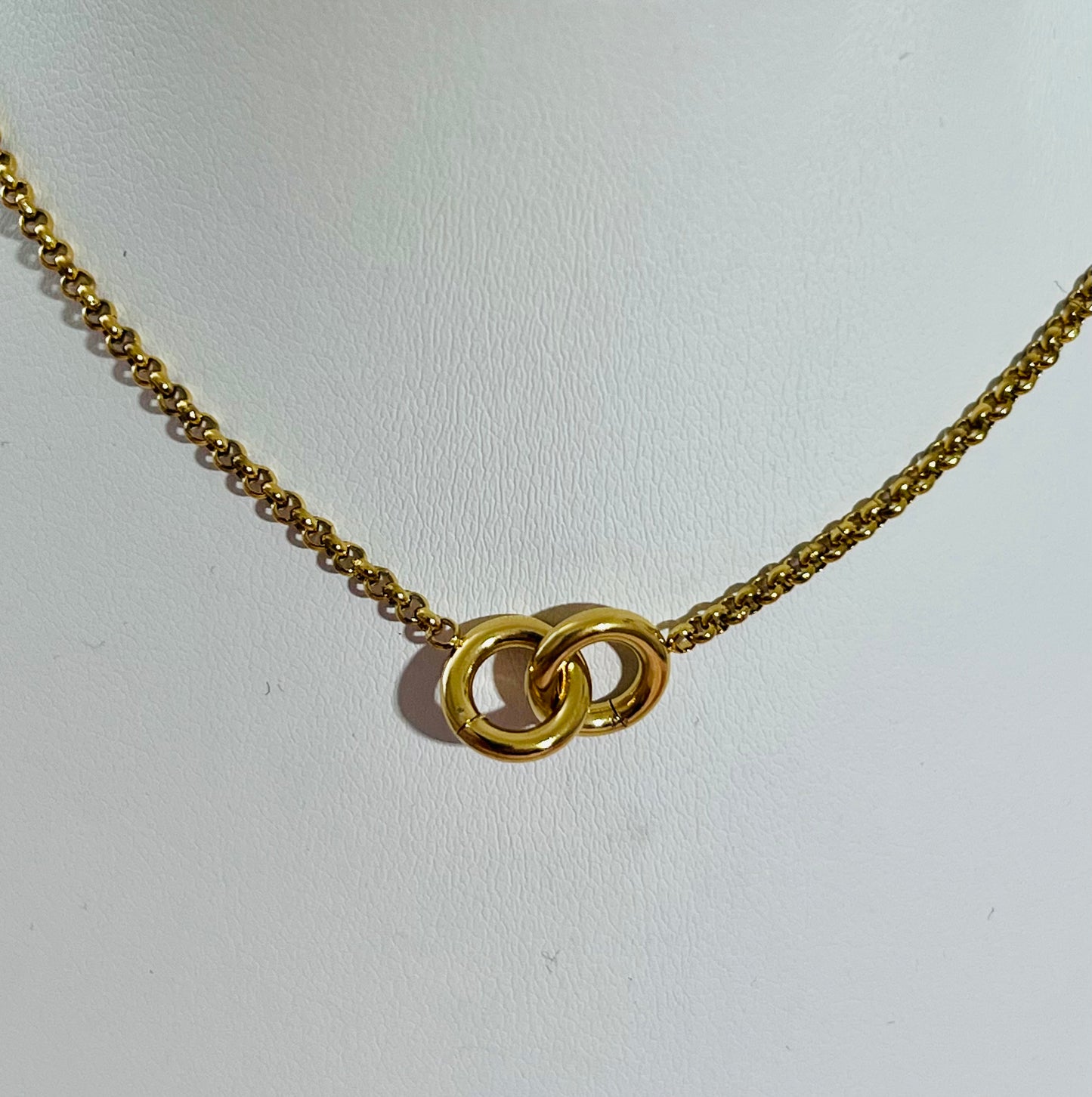 Double Ring Gold Necklace