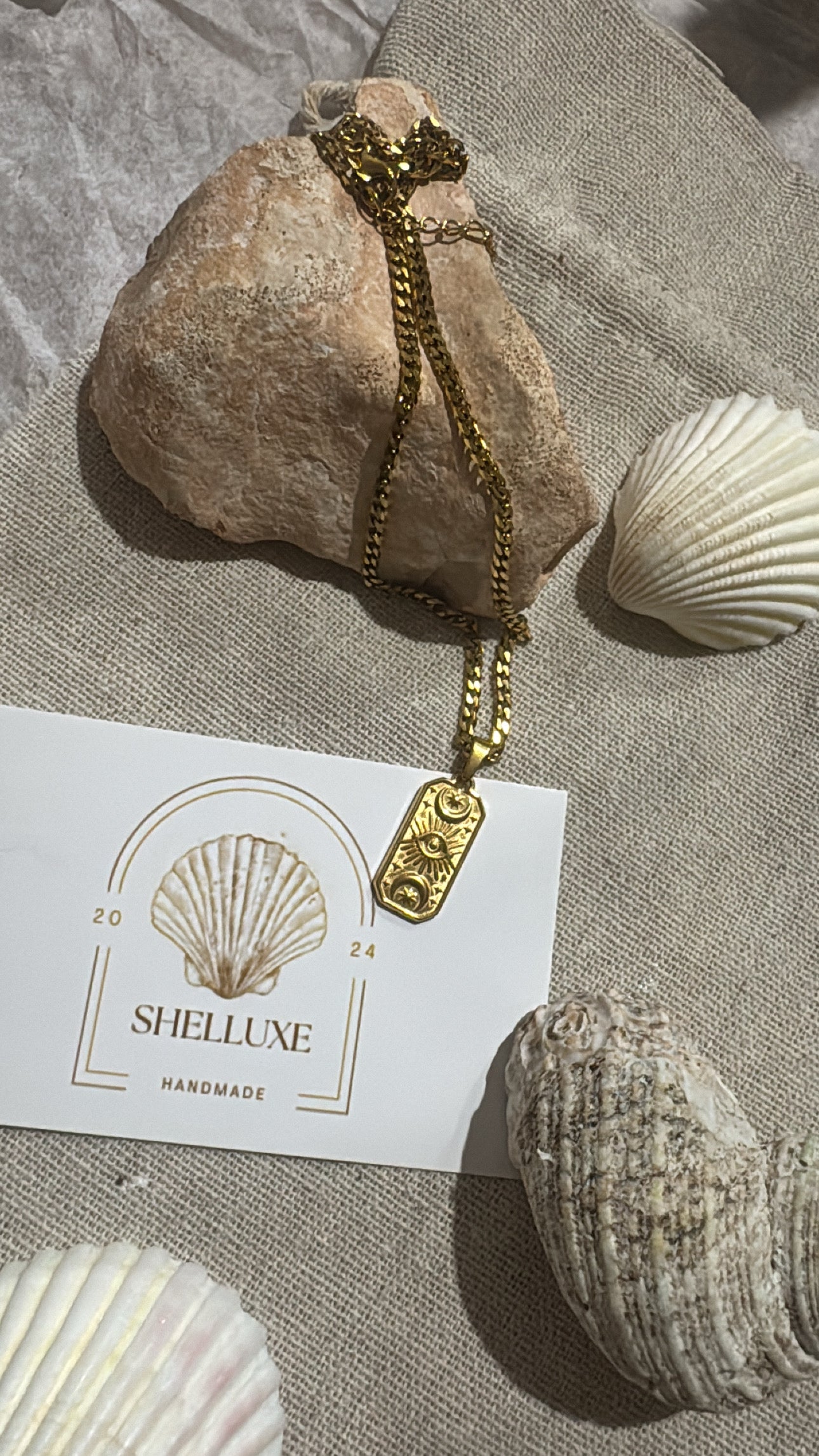 Gold Evil Eye Necklace - Thick Chain
