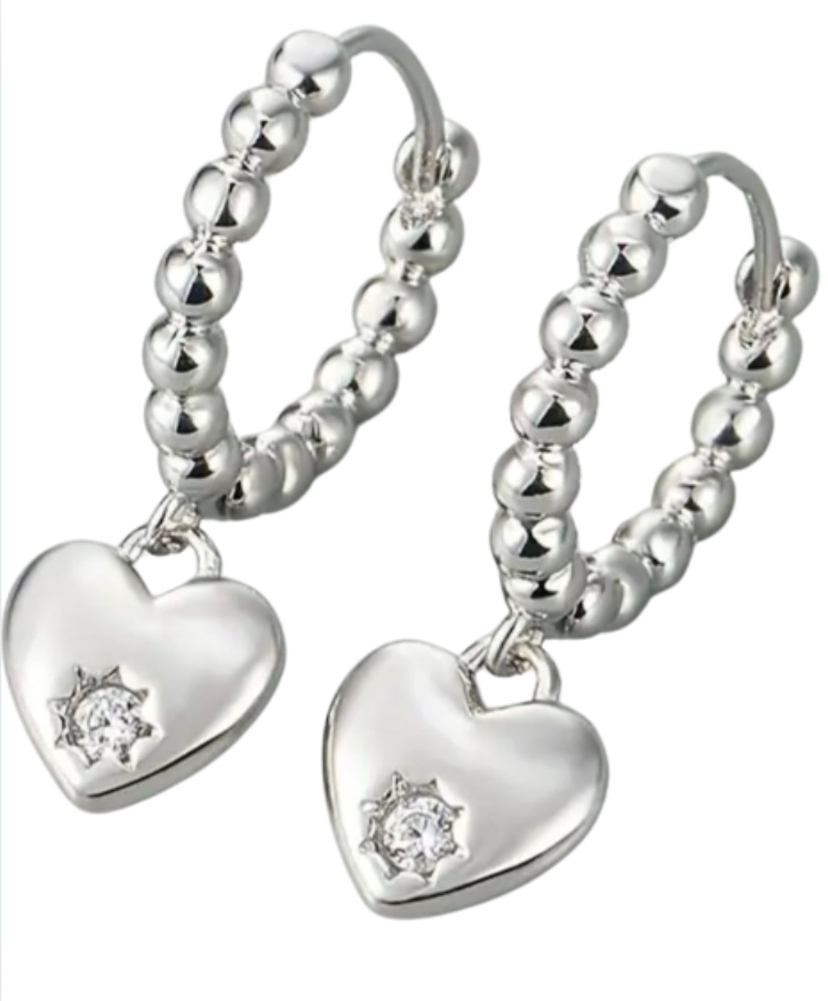 Puff Heart Drop Huggie Earrings