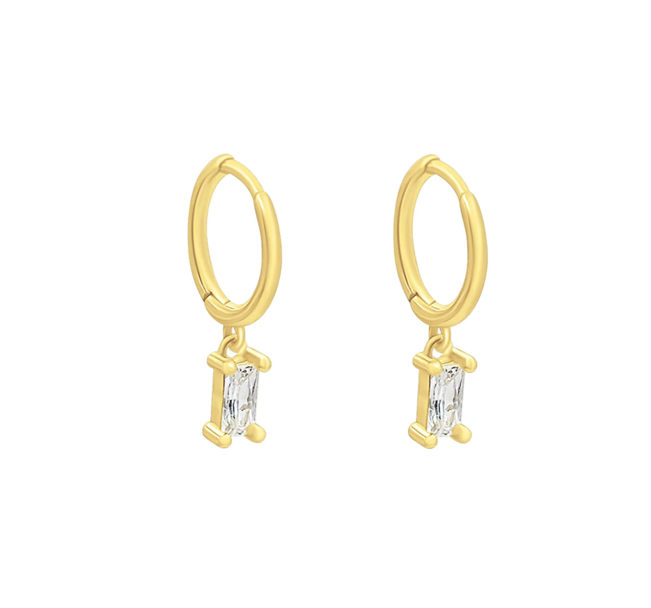 Rhinestone Huggie Hoop Earrings