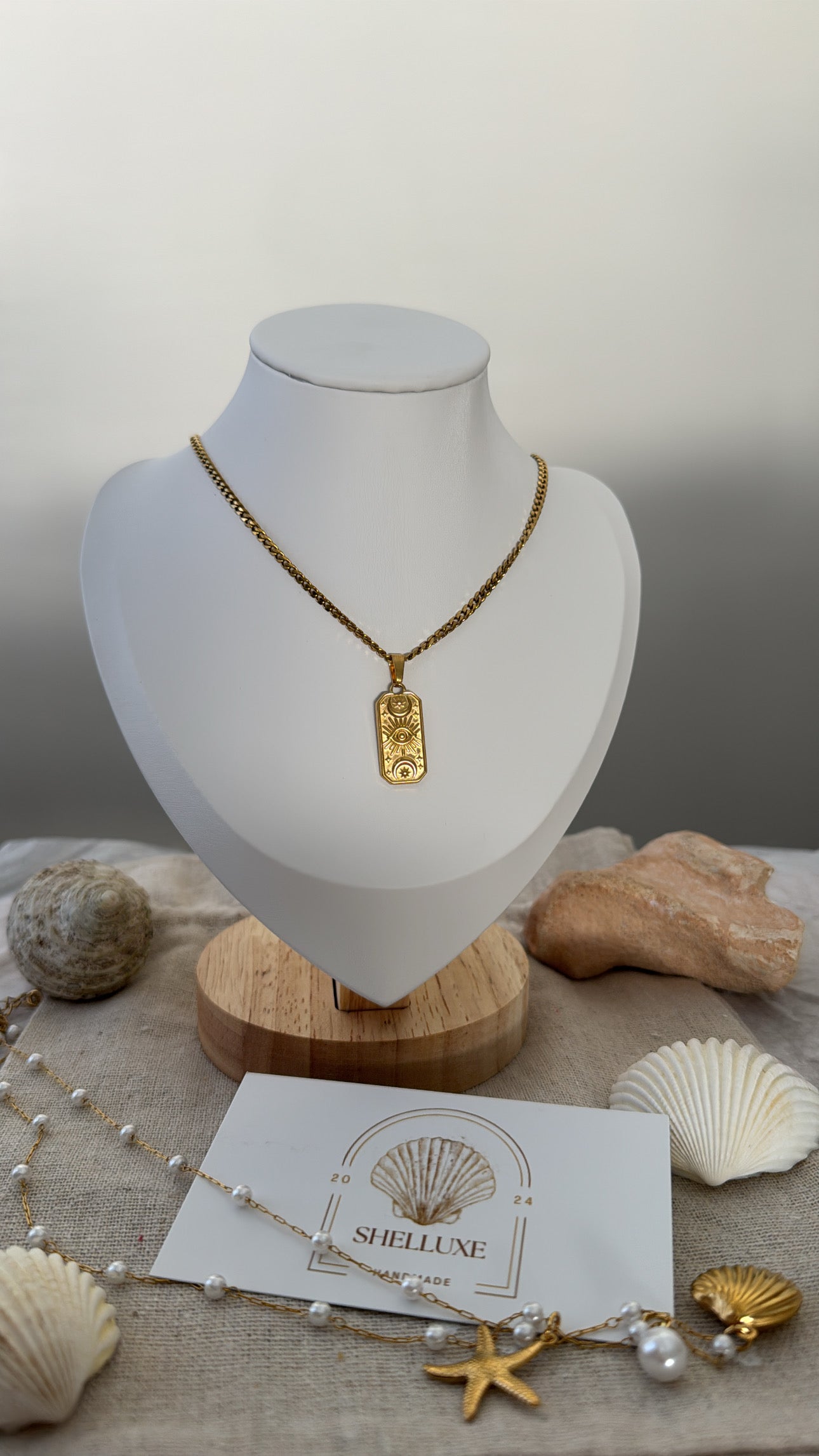Gold Evil Eye Necklace - Thick Chain