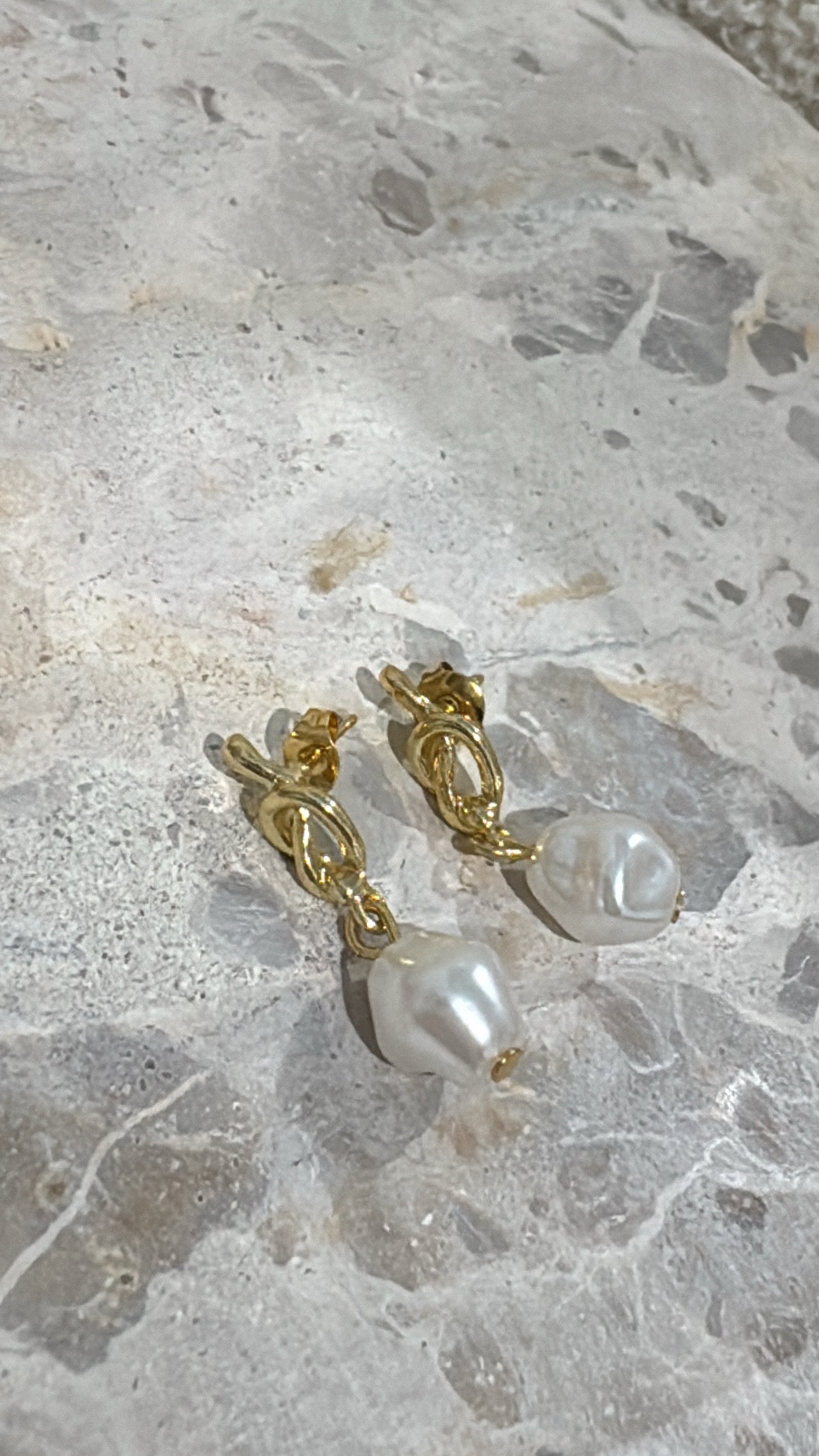 Knot Pearl Drop Earrings