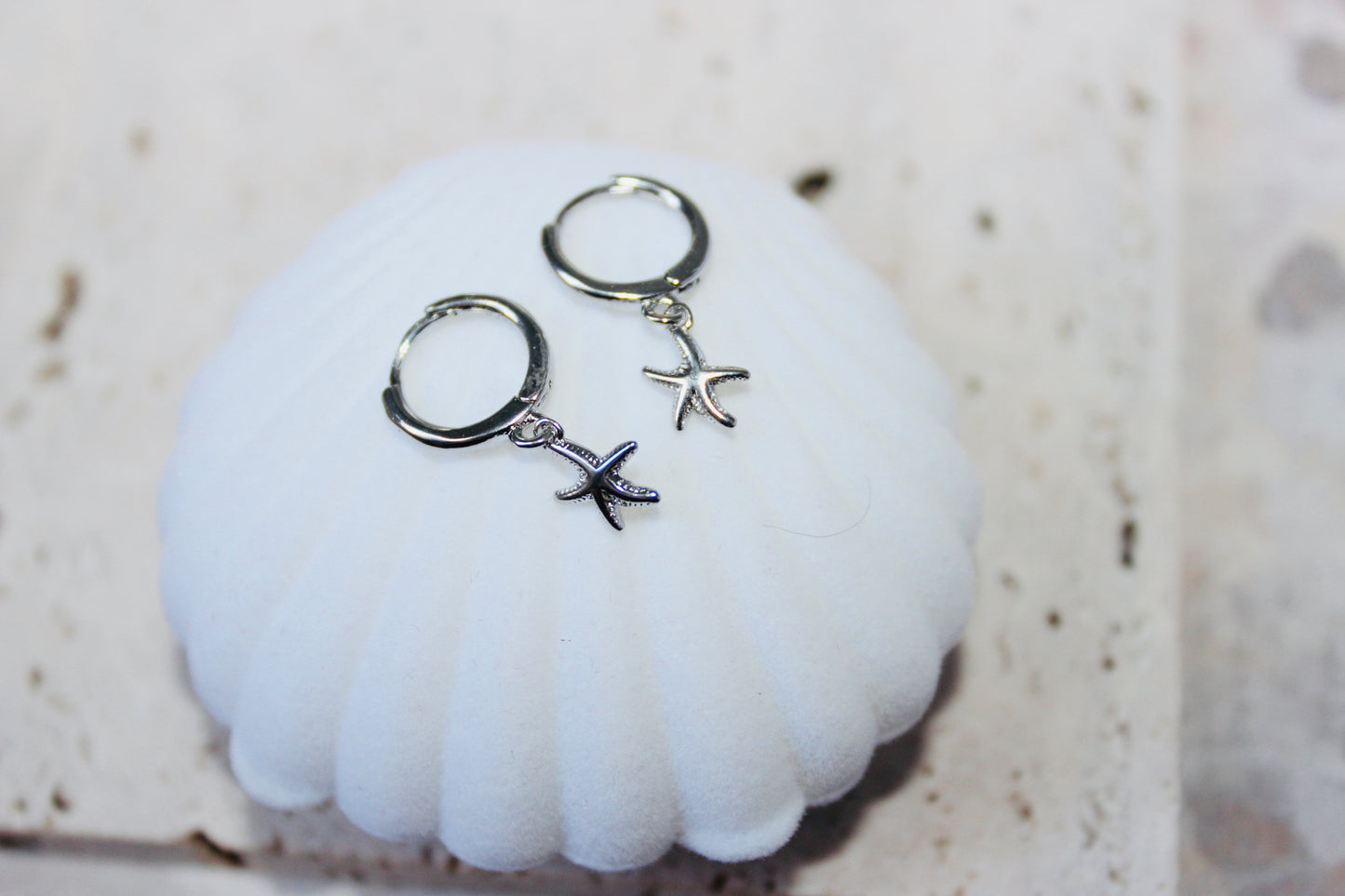 Starfish Hoop Huggie Earrings