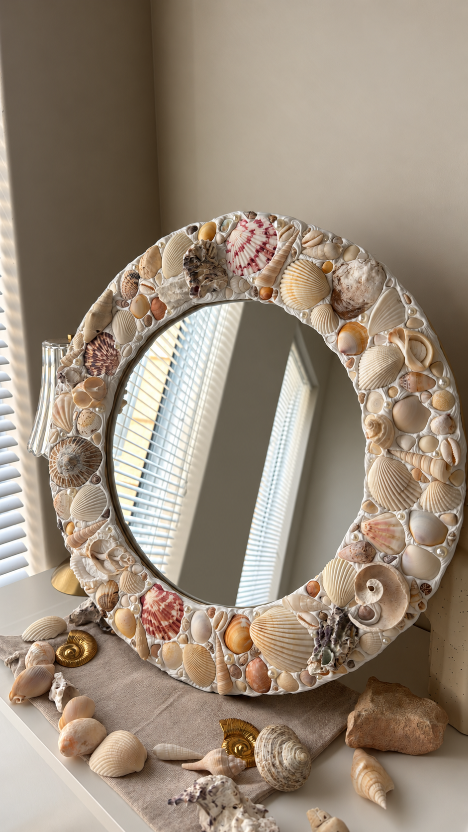 Handmade Seashell Mirror 🐚