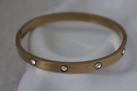 Simple Hinged Gold Bangle