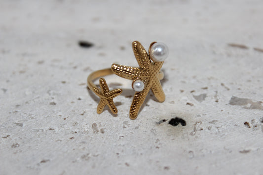 Starfish Pearl Ring