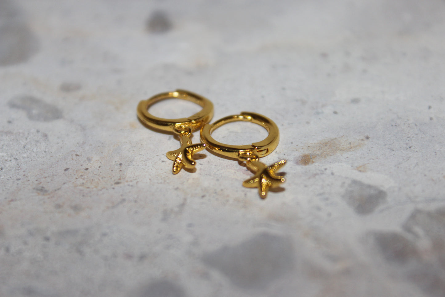 Starfish Hoop Huggie Earrings